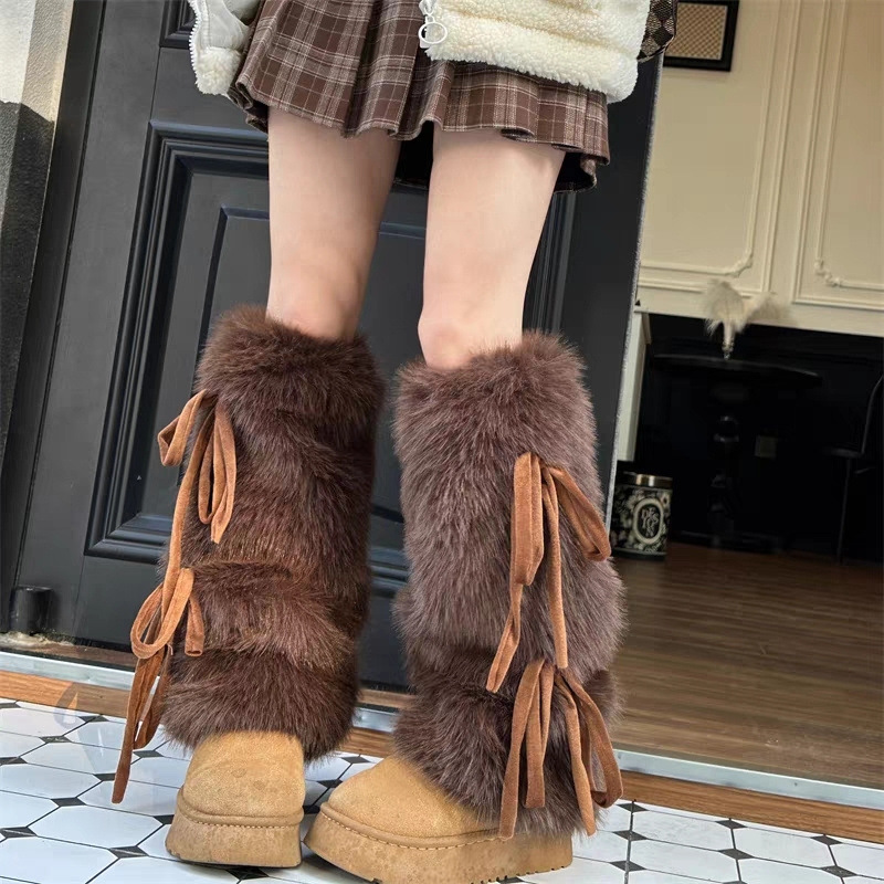 Boot Sock Slouchy - Beinwärmer aus Kunstfell für Damen, mit