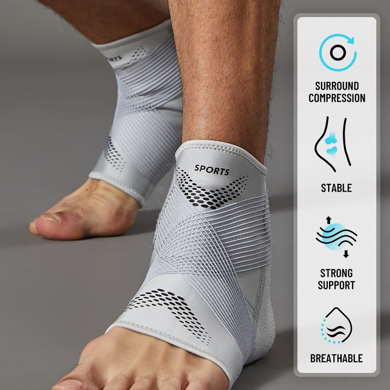 Ankle Brace Sock - 1 Stück verstellbare Zehenfreie Knöchelbandage, hochelastische
