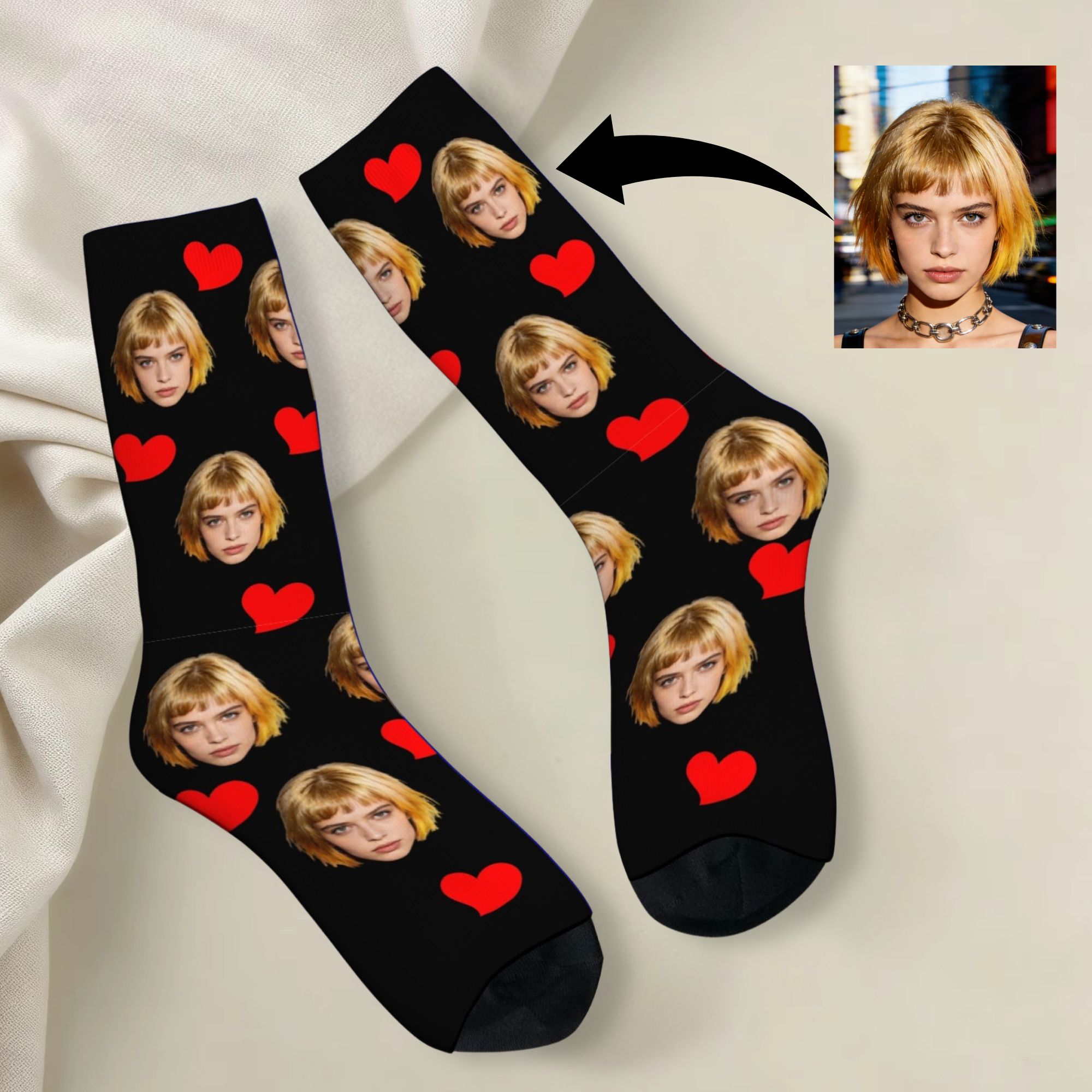 Dress Sock Men - Personalisierte, individuell gestaltete Avatar-Gesichtssocken, atmungsaktiv, bequem,
