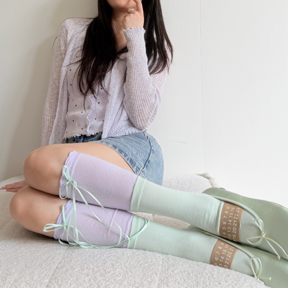Süße Balletcore Color-Block-So – Boot Sock Slouchy Bewertung und Preis
