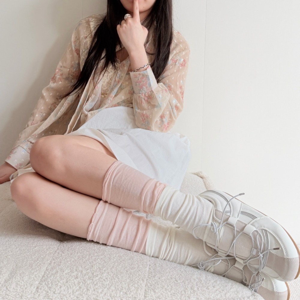 Süße Balletcore Color-Block-So – Boot Sock Slouchy Bewertung und Preis